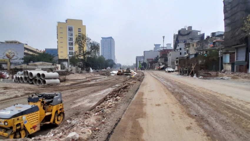 Hình ảnh Dự án Vành đai 1, đoạn Hoàng Cầu - Voi Phục sau gần 3 tháng giải phóng mặt bằng