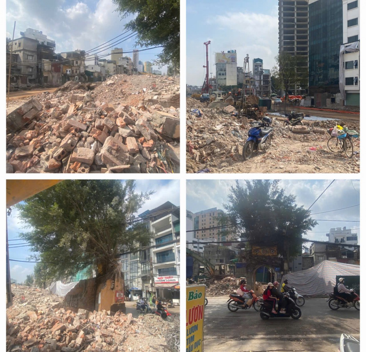 Cận cảnh công trường thi công dự án Vành đai 1 đoạn Hoàng Cầu – Voi Phục