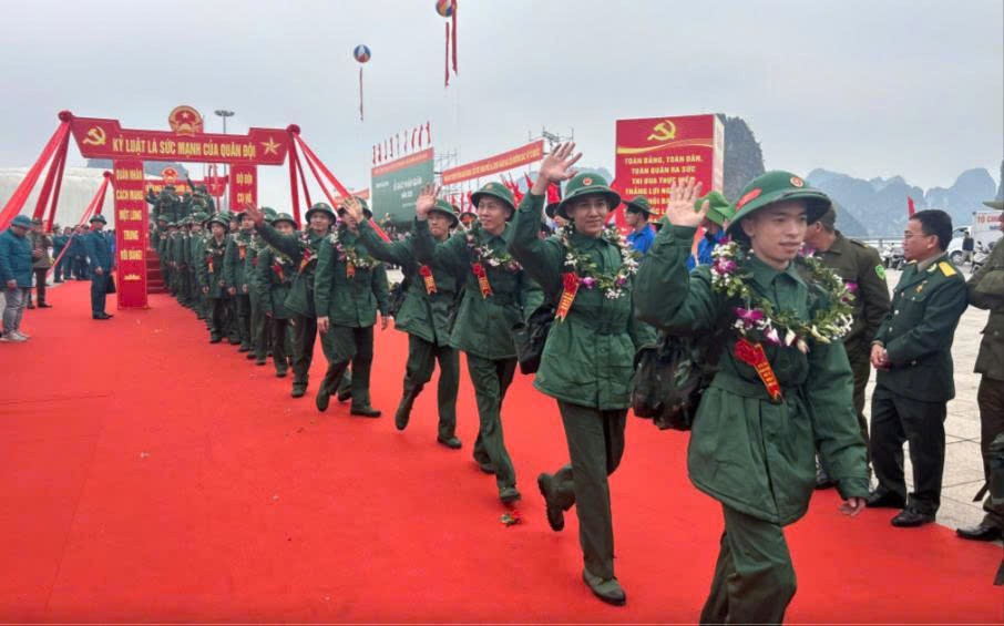 Các tân binh lên đường nhập ngũ năm 2025.