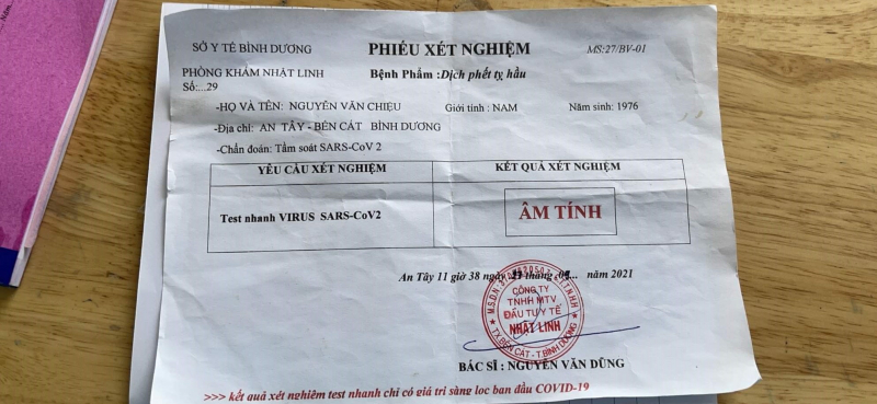 Tài xế xe tải sửa giấy xét nghiệm âm tính để qua chốt, bị phát hiện dương tính -0