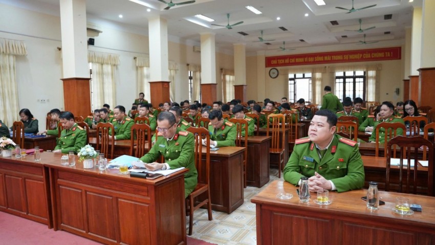 Công an xã Dương Hoà xuất quân bảo vệ an ninh Đại hội XIV của Đảng