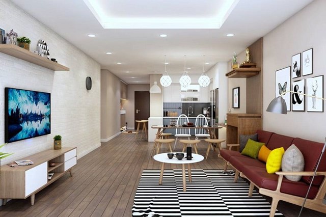 Ph&ograve;ng kh&aacute;ch được thiết kế s&aacute;ng sủa sẽ mang lại nhiều may mắn cho gia chủ