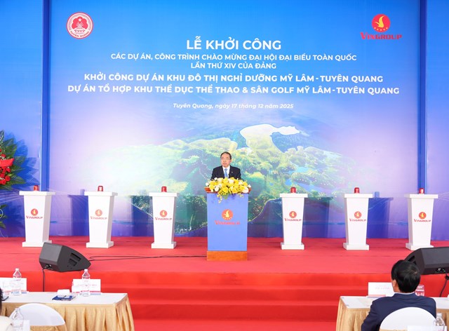 &Ocirc;ng Phạm Thiếu Hoa - Chủ tịch Hội đồng Quản trị C&ocirc;ng ty CP Vinhomes chia sẻ tại buổi lễ.