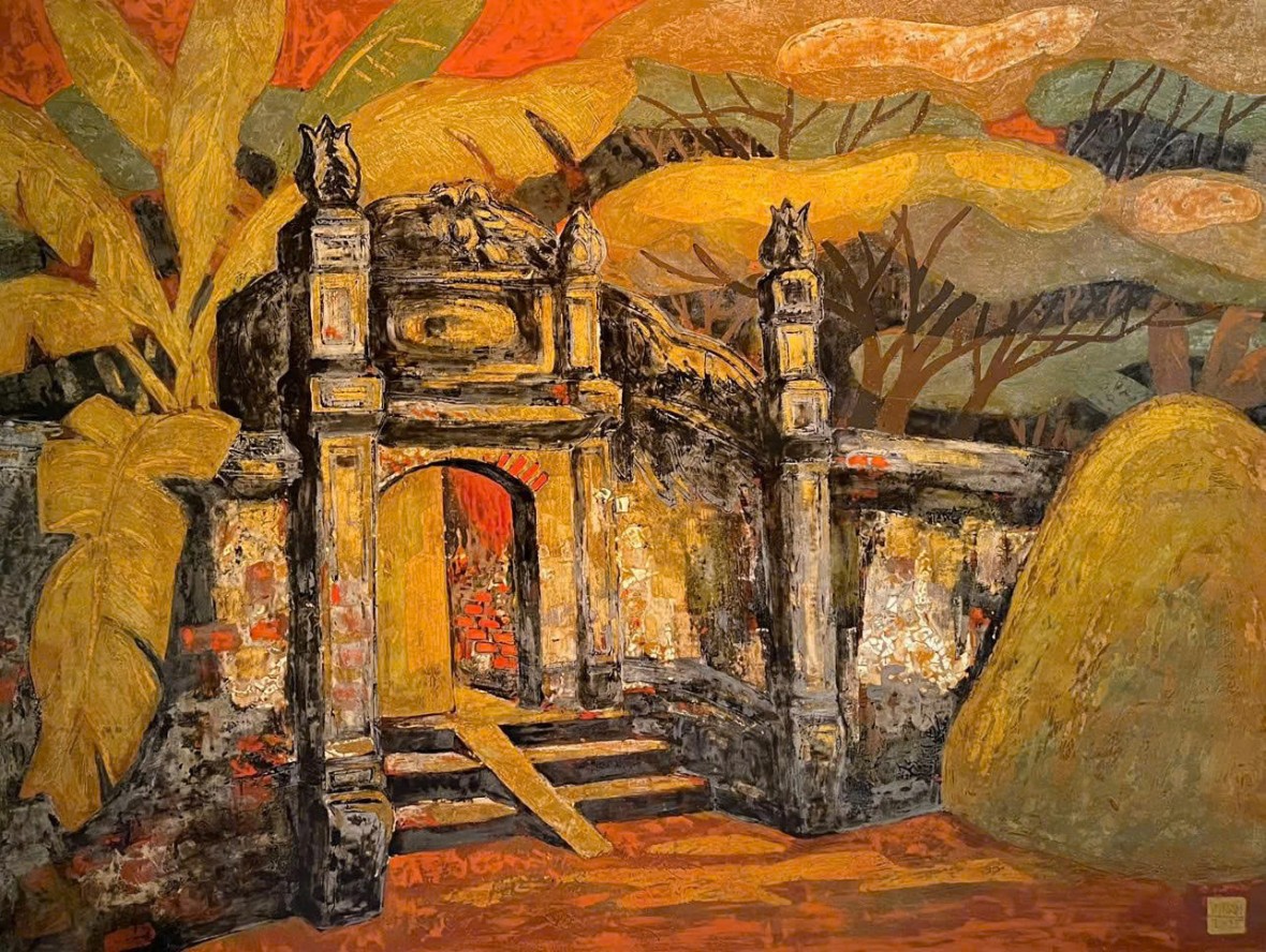8. Hoạ sĩ Nguyễn Hải Nam – Tranh sơn mài: Cổng cũ, 2025 8. Hoạ sĩ Nguyễn Hải Nam – Tranh sơn mài: Cổng cũ, 2025
