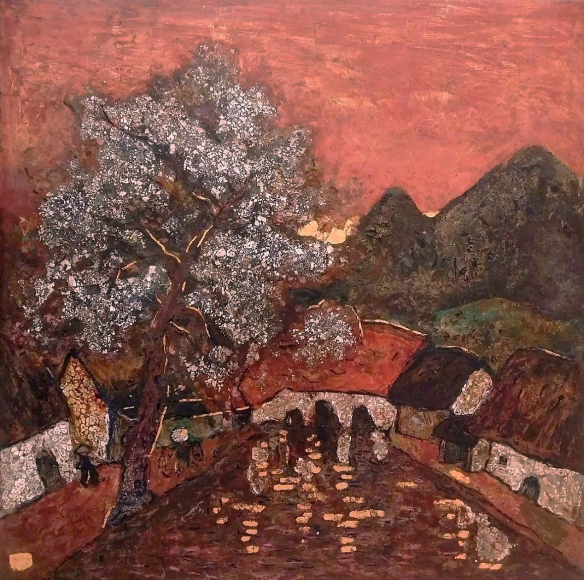 5. Phạm Hồng Phương – Cây bàng – Sơn mài, 2025 5. Phạm Hồng Phương – Cây bàng – Sơn mài, 2025