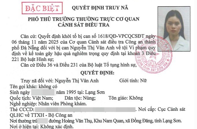 Truy tìm 4 đối tượng liên quan đến vụ án xảy ra tại Phòng khám Đa khoa Quốc tế Đà Nẵng