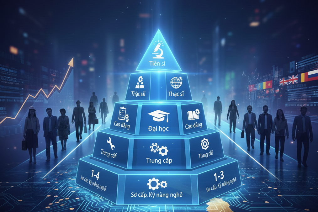 Dự thảo Khung trình độ quốc gia: Phân tầng 8 bậc đào tạo từ sơ cấp đến tiến sĩ