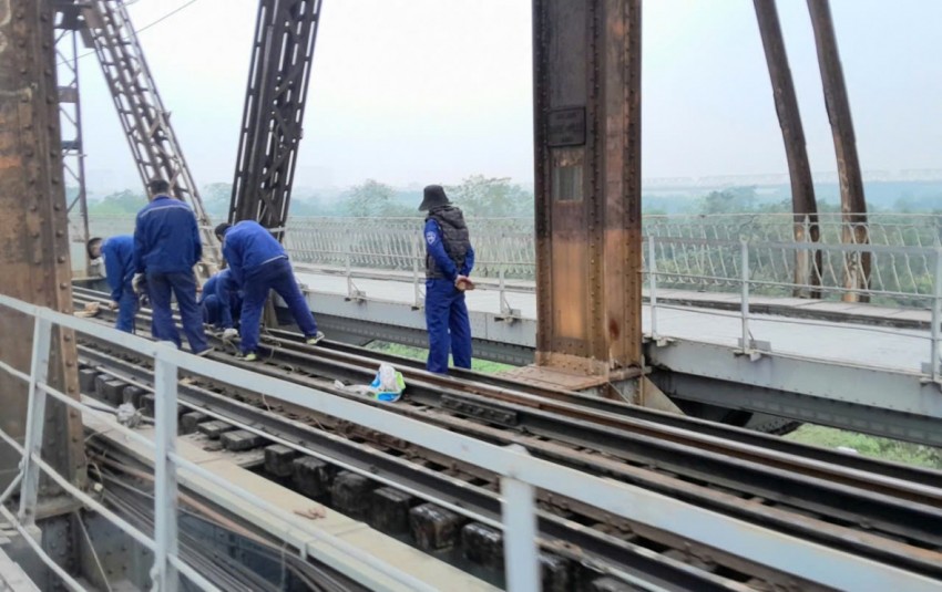 Hình cảnh cầu Long Biên sau 2 tháng sửa chữa