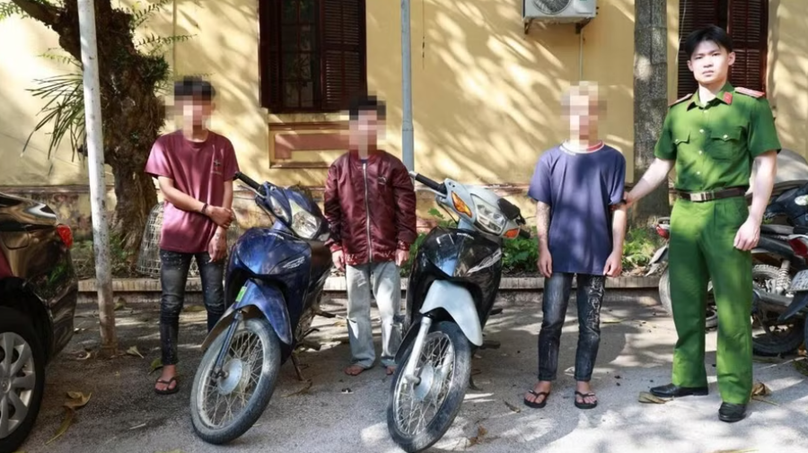Nhóm trộm liên tỉnh bị bắt giữ. Ảnh: Công an tỉnh Lạng Sơn