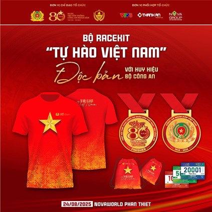 Bộ race kit &ldquo;Tự H&agrave;o Việt Nam&rdquo; - Biểu tượng của l&ograve;ng tự h&agrave;o, của tinh thần d&acirc;n tộc, v&agrave; của sự kết nối giữa người chiến sĩ CAND v&agrave; to&agrave;n thể vận động vi&ecirc;n