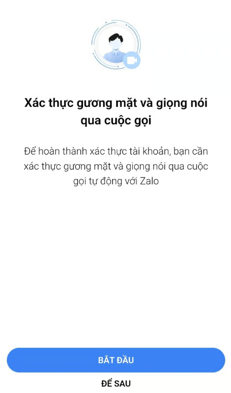 Để xác thực tài khoản, người dùng cần cung cấp gương mặt và giọng nói