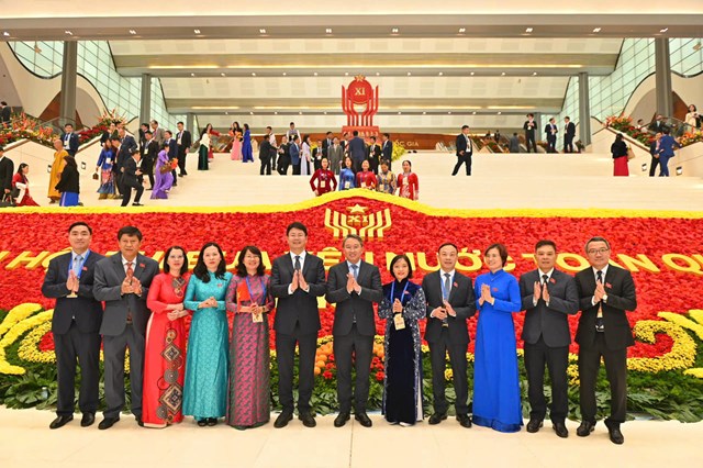 Bộ trưởng Bộ Tư ph&aacute;p Nguyễn Hải Ninh, Thứ trưởng Bộ Tư ph&aacute;p Nguyễn Thanh Tịnh c&ugrave;ng Đo&agrave;n tham gia Đại hội. (Ảnh: Nam Nguyễn)