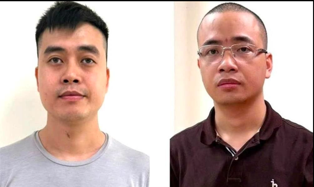 Bị can Hoàng Quang Thịnh (trái) và La Khắc Minh. Ảnh: Bộ Công an