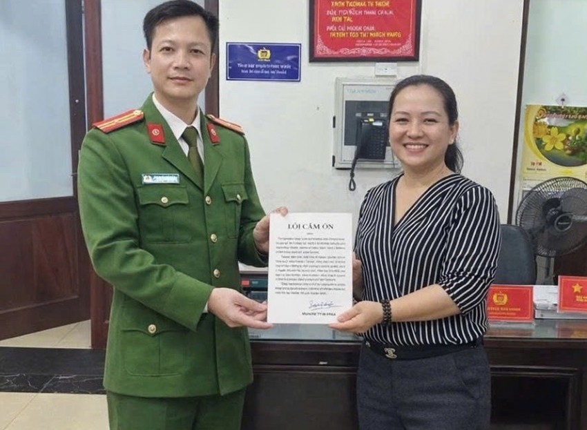 Chị Nguyễn Thị Bích Liễu (trú tại TP Hồ Chí Minh) gửi lời cảm ơn đến CAP Cửa Nam.