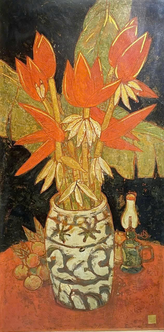 2.	Hoa chuối rừng – Sơn mài; Tác giả: Nguyễn Hải Nam.