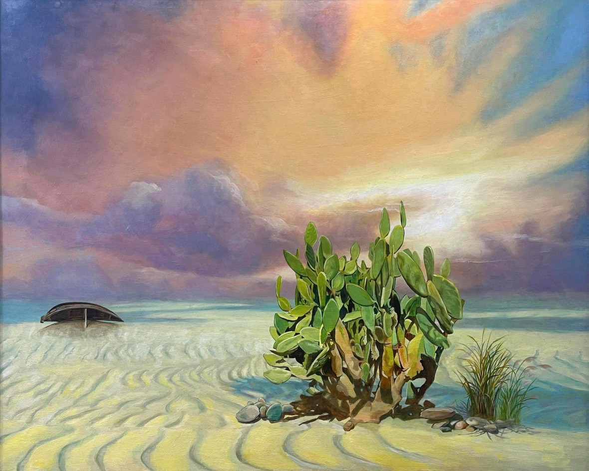 Chờ - Sơn dầu; Lê Thị Thanh.