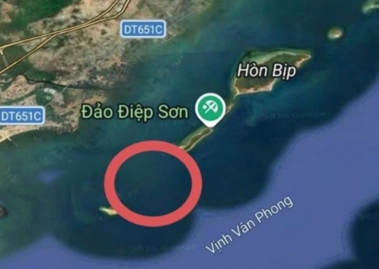 Vị trí khu vực nạn nhân mất tích giữa đảo Cổ Cò và đảo Điệp Sơn.