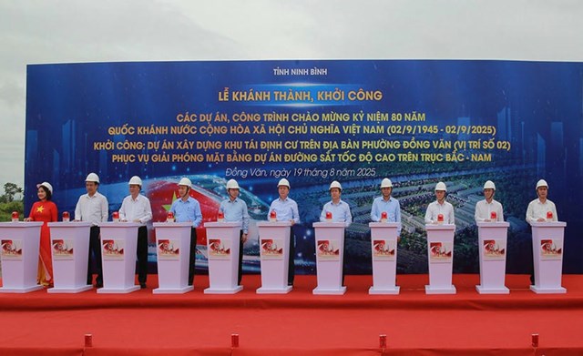 Ninh Bình khởi công 4 dự án, công trình chào mừng 80 năm Cách mạng Tháng Tám và Quốc khánh 2/9 - Ảnh 1