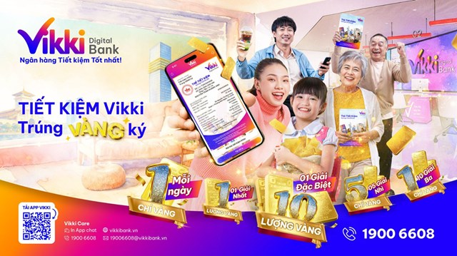 Trúng VÀNG mỗi ngày cùng Vikki Bank - Ngân hàng Tiết kiệm Tốt nhất - Ảnh 1 Trúng VÀNG mỗi ngày cùng Vikki Bank - Ngân hàng Tiết kiệm Tốt nhất - Ảnh 1