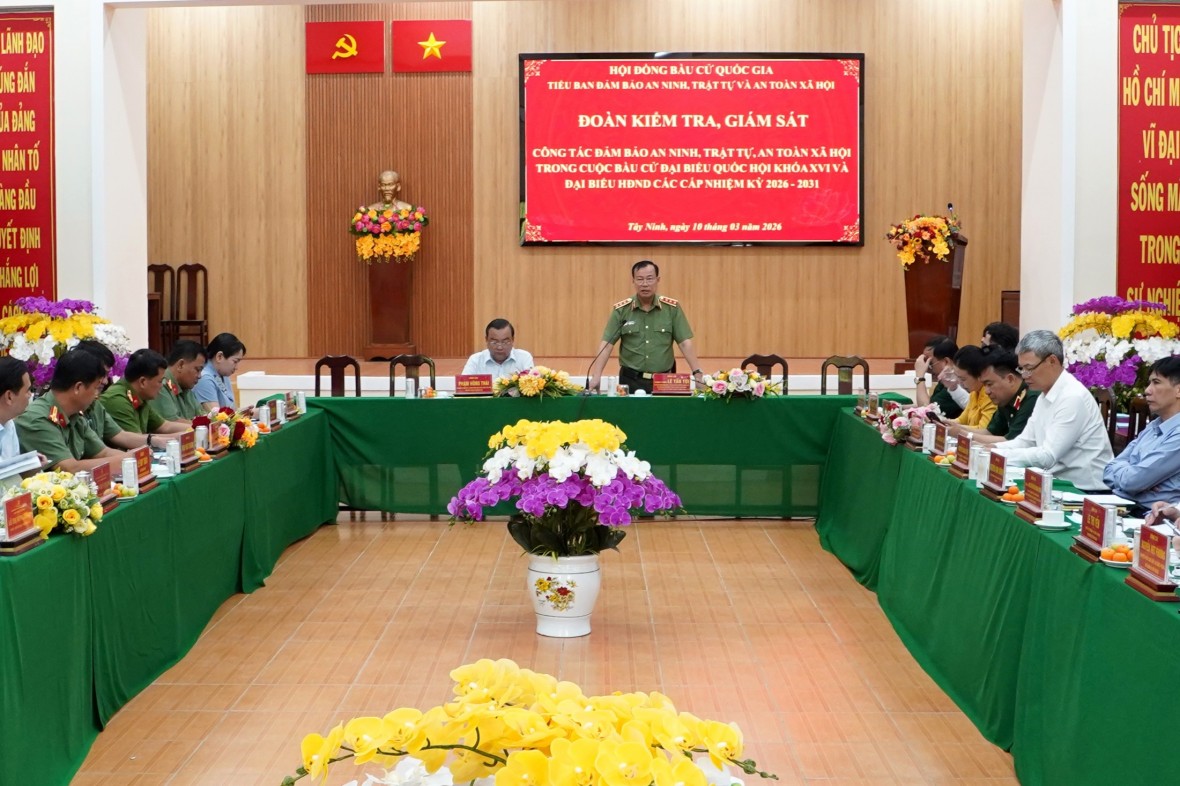 Đoàn công tác Trung ương kiểm tra công tác bảo đảm an ninh bầu cử tại Tây Ninh