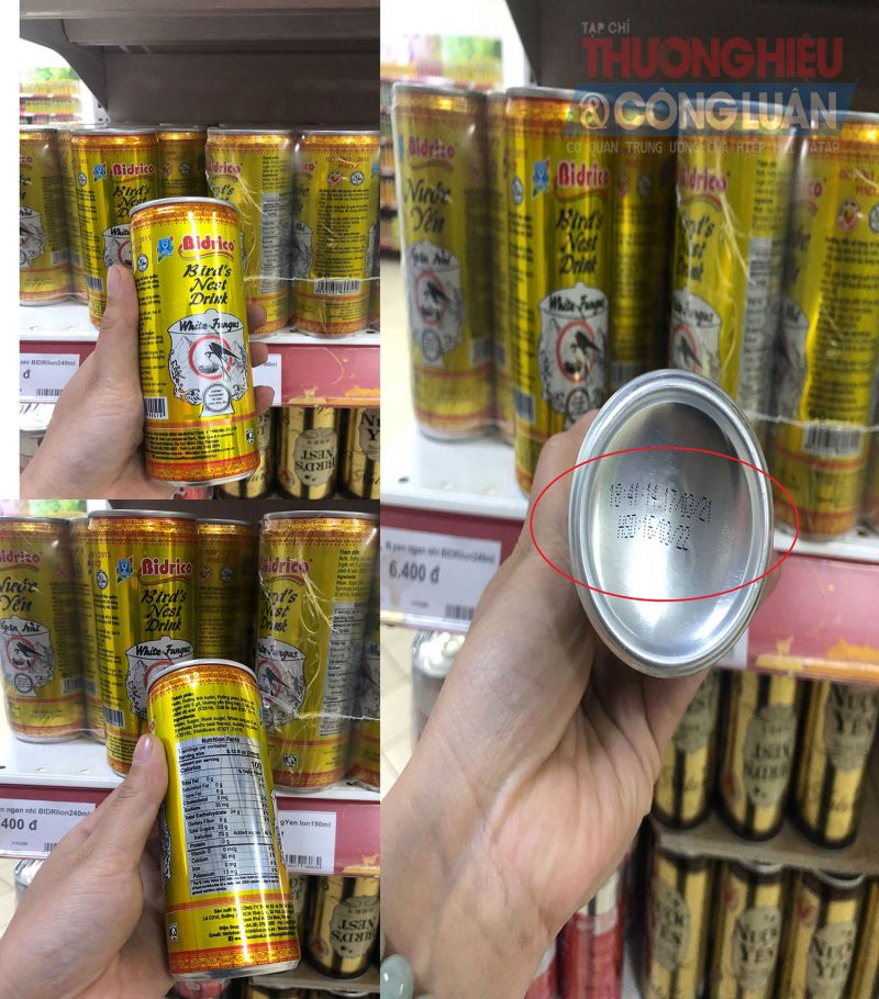 Nước yến ngân nhĩ có NSX: 17/03/2021 và HSD: 16/03/2022, đã hết hạn sử dụng 11 ngày nhưng vẫn được bày bán trên kệ.