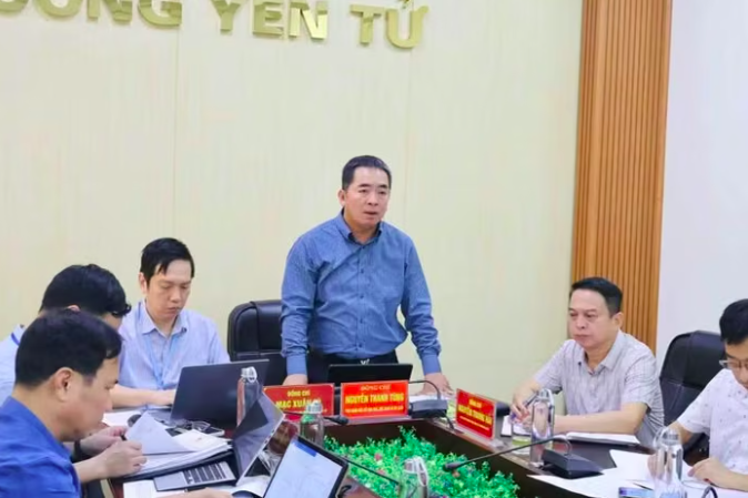 Ông Nguyễn Thanh Tùng, Phó Giám đốc Sở Văn hóa, Thể thao và Du lịch Quảng Ninh phát biểu tại buổi làm việc.