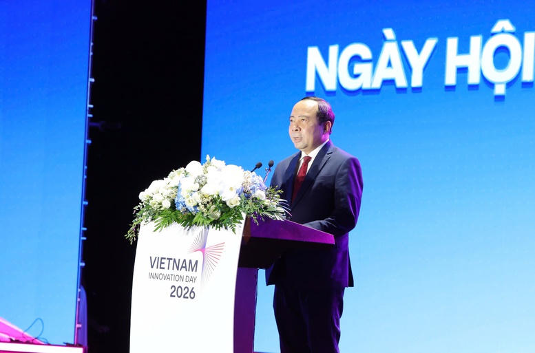 Bộ trưởng Bộ KH&CN Vũ Hải Quân phát biểu khai mạc Công bố kết quả Chỉ số đổi mới sáng tạo cấp địa phương (PII) năm 2026 - Ảnh: chinhphu.vn/Gia Huy