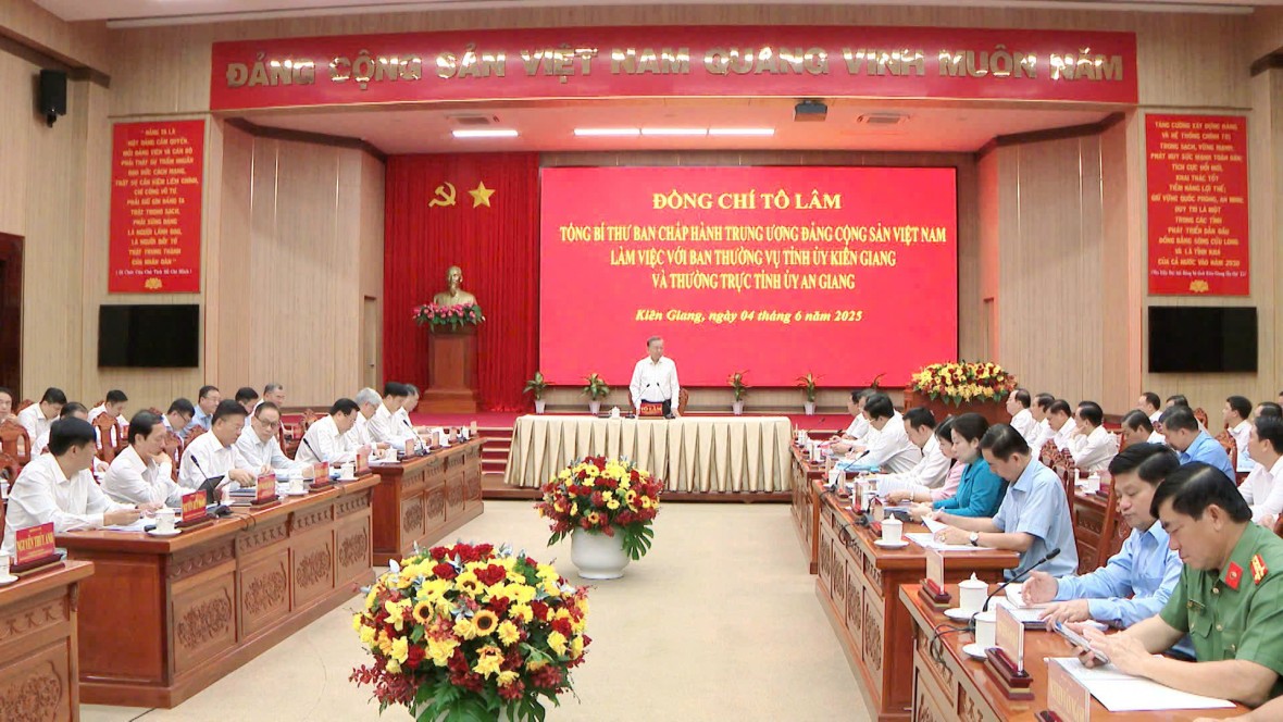 Tổng Bí thư Tô Lâm làm việc với 2 tỉnh An Giang, Kiên Giang Tổng Bí thư Tô Lâm làm việc với 2 tỉnh An Giang, Kiên Giang
