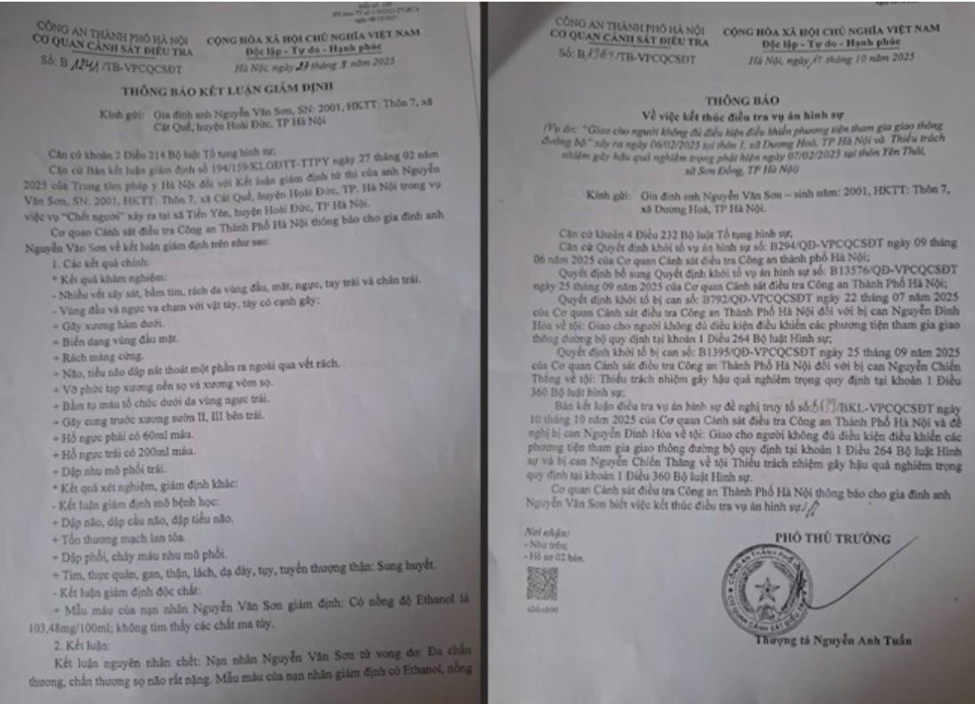 Vụ án Nguyễn Văn Sơn bị tai nạn tử vong ở xã Dương Hòa (Hà Nội): Gia đình nạn nhân nghi vấn do án mạng? Vụ án Nguyễn Văn Sơn bị tai nạn tử vong ở xã Dương Hòa (Hà Nội): Gia đình nạn nhân nghi vấn do án mạng?