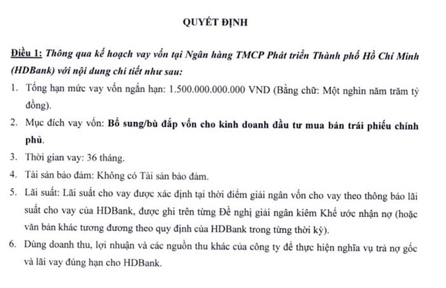 Chứng khoán FPT (FTS) chốt vay ngân hàng 1.500 tỷ đồng để bổ sung vốn, kinh doanh đầu tư mua trái phiếu - Ảnh 1