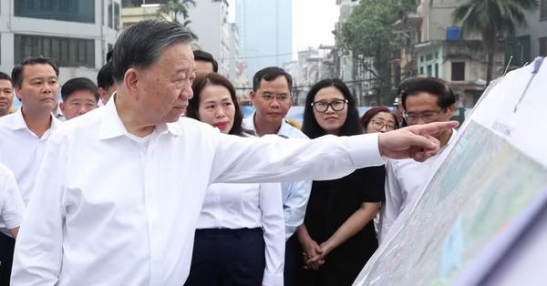 Tổng Bí thư, Chủ tịch nước Tô Lâm kiểm tra tiến độ thi công một số công trình, dự án trọng điểm của Thủ đô