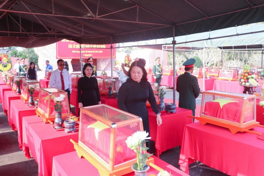 Vĩnh Long tổ chức Lễ truy điệu, an táng 36 hài cốt liệt sĩ