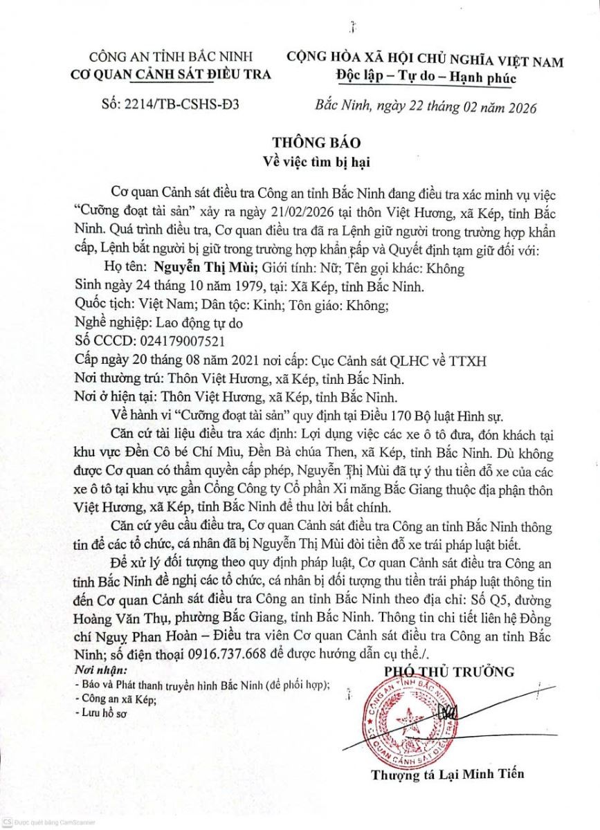 Tạm giữ hình sự đối tượng chửi bới, thu tiền trông giữ xe trái phép ở Bắc Ninh Tạm giữ hình sự đối tượng chửi bới, thu tiền trông giữ xe trái phép ở Bắc Ninh