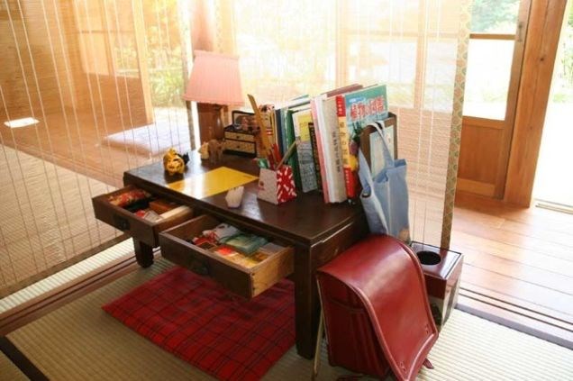 B&agrave;n học của c&ocirc; b&eacute; Satsuki. &nbsp;