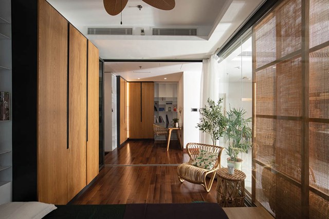 Kh&ocirc;ng gian hiện đại kết hợp với nội thất truyền thống rất kh&eacute;o l&eacute;o, h&agrave;i h&ograve;a. &nbsp;