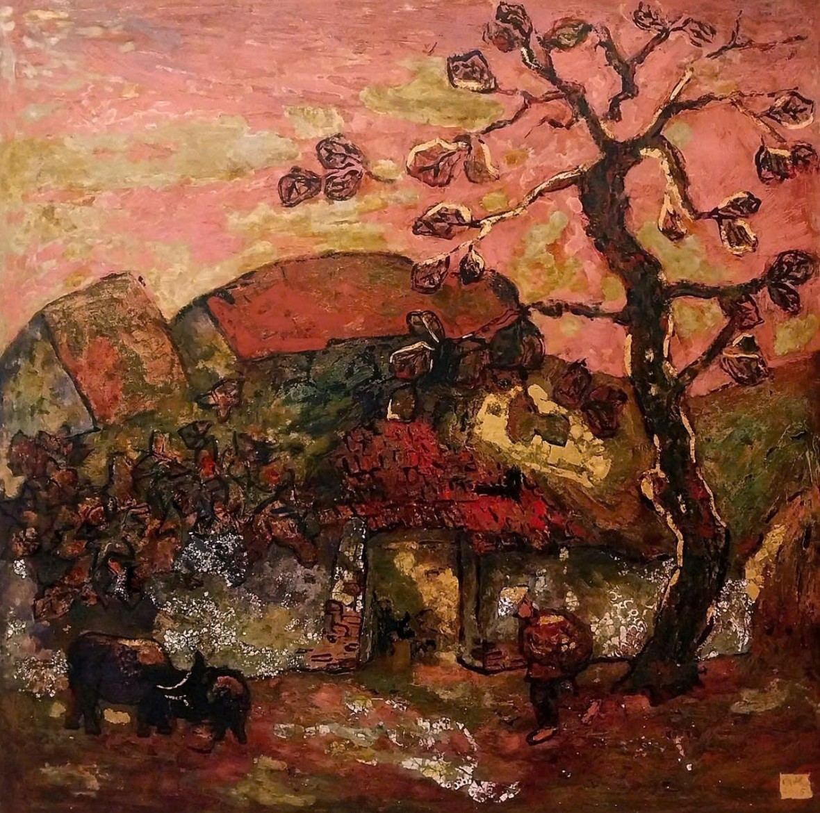 5. Phạm Hồng Phương – Cây bàng – Sơn mài, 2025 5. Phạm Hồng Phương – Cây bàng – Sơn mài, 2025