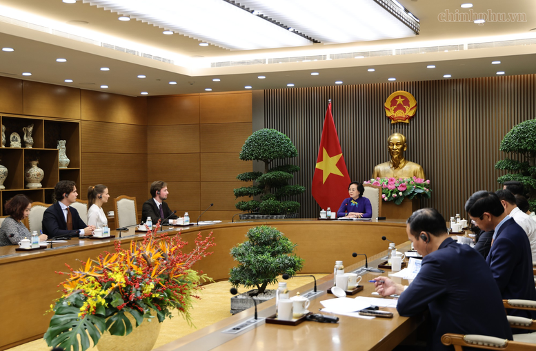 Phó Thủ tướng Phạm Thị Thanh Trà làm việc với ông César Louis-Philip Marseille - Ảnh: chinhphu.vn/Thu Giang