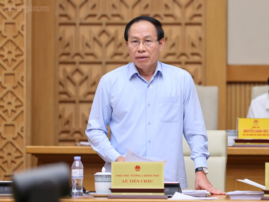 Phó Thủ tướng Chính phủ Lê Tiến Châu phát biểu. Ảnh: VGP