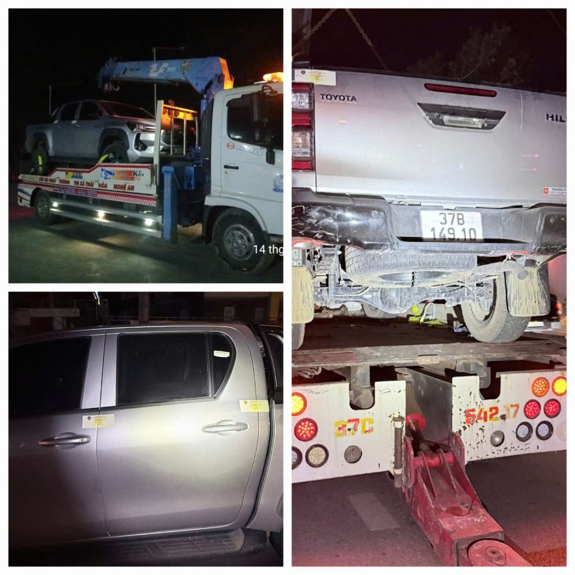 Lập biên bản niêm phong phương tiện - Ảnh Công an Nghệ An.