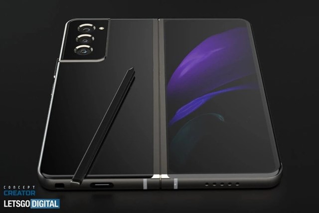 Một bản dựng Galaxy Z Fold 3 dựa tr&ecirc;n c&aacute;c tin đồn.