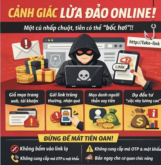Những thủ đoạn lừa đảo online phổ biến. (Ảnh: Công an tỉnh Tuyên Quang) Những thủ đoạn lừa đảo online phổ biến. (Ảnh: Công an tỉnh Tuyên Quang)