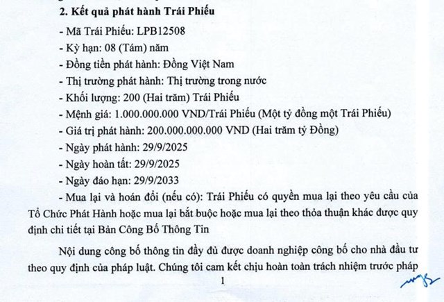 LPBank huy động được thêm 200 tỷ đồng từ kênh trái phiếu - Ảnh 1