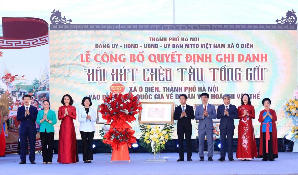 “Hội hát Chèo Tàu Tổng Gối” là di sản văn hóa phi vật thể quốc gia