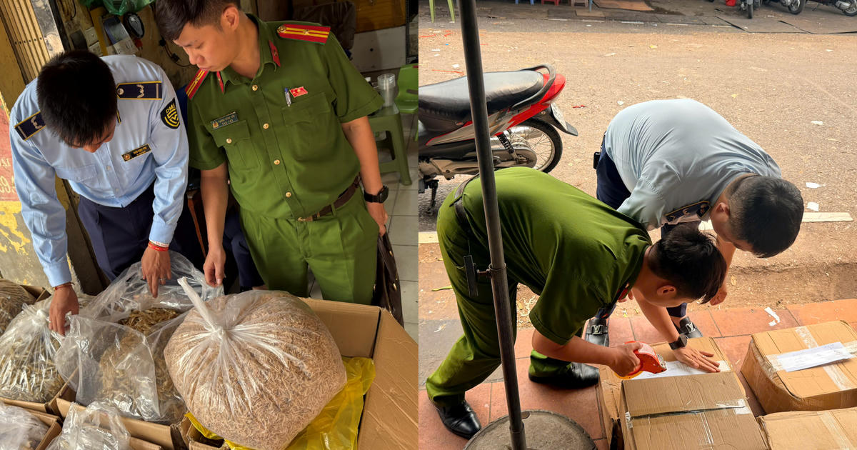 Xử lý hai cơ sở kinh doanh thực phẩm không rõ nguồn gốc tại chợ Long Biên