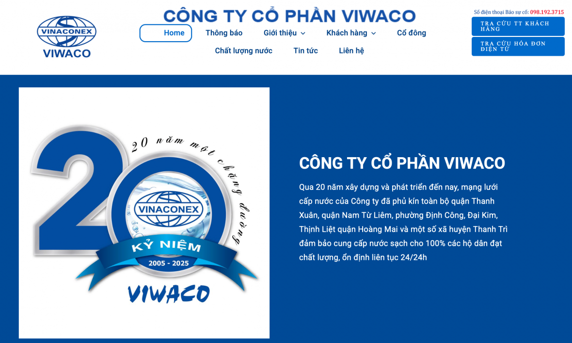 Công ty cổ phần Viwaco bị Cục thuế Hà Nội xử phạt
