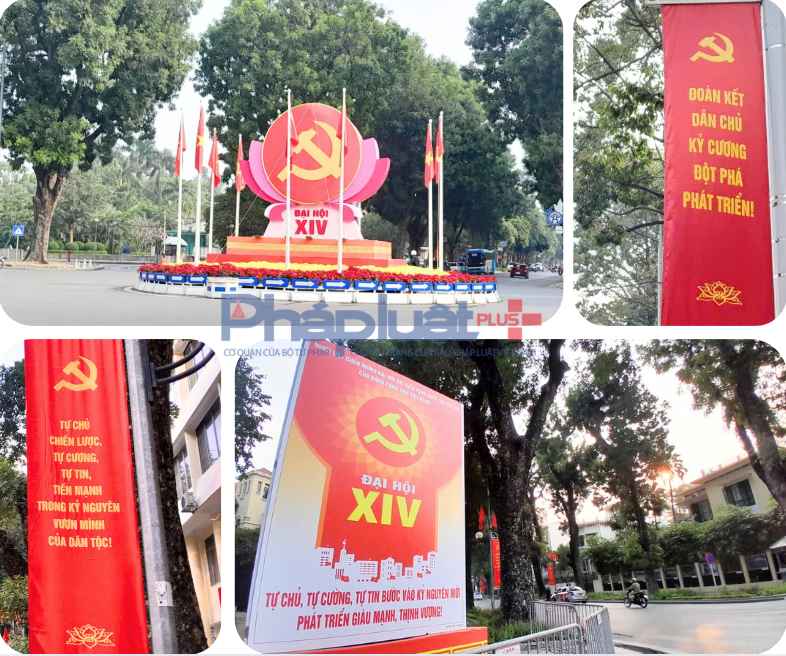 Phố phường Hà Nội rực rỡ cờ hoa chào mừng Đại hội XIV của Đảng
