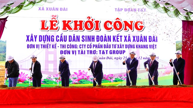 Khởi c&ocirc;ng x&acirc;y cầu Đo&agrave;n Kết, x&atilde; Xu&acirc;n Đ&agrave;i, tỉnh Ph&uacute; Thọ &nbsp;