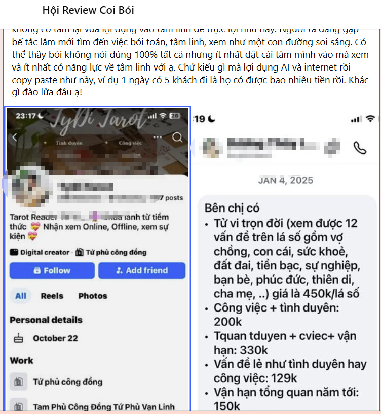 Cảnh giác lừa đảo xem bói, giải hạn online dịp đầu năm Cảnh giác lừa đảo xem bói, giải hạn online dịp đầu năm