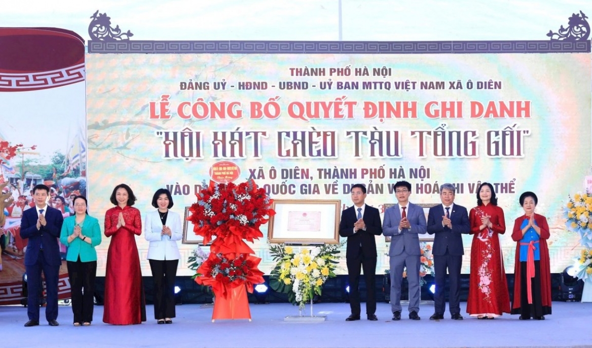 “Hội hát Chèo Tàu Tổng Gối” là di sản văn hóa phi vật thể quốc gia